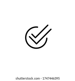 Gültiges Siegel-Symbol. schwarze Kreuzung. Flat OK Aufkleber Symbol. Einzeln auf Weiß. Akzeptieren Sie die Schaltfläche. Gut für Web- und Softwareschnittstellen. Vektorgrafik.
