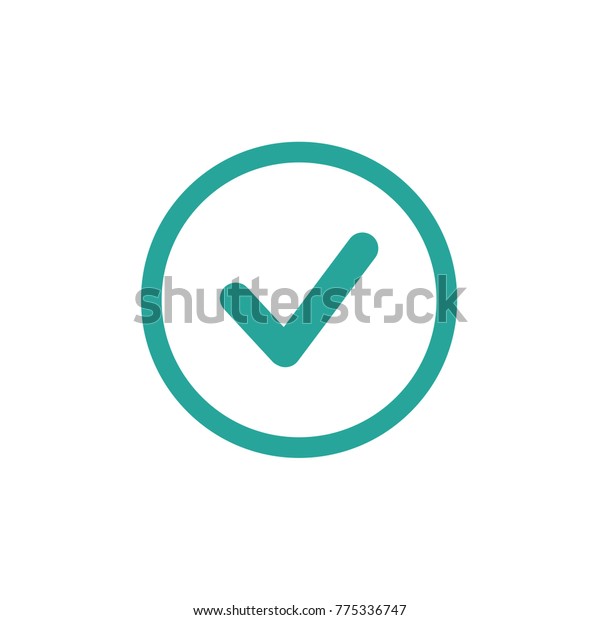Valid Seal icon. Blue tick in blue\
circle. Flat OK sticker icon. Isolated on white. Accept button.\
Good for web and software interfaces. Vector\
illustration.