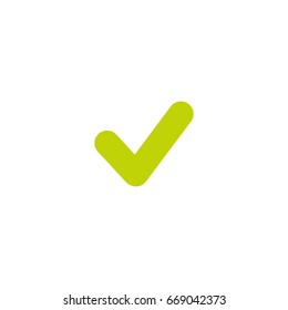 Valid Seal icon. Check mark. Green tick. Flat OK sticker. Isolated on white. Accept, agreed, done button. Good for web and software interfaces. Vector illustration.
