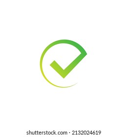 Valid Seal icon. Green circle with green tick. Flat OK sticker icon. Isolated on white. Accept button. Good for web and software interfaces. Vector illustration.