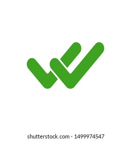 Valid Seal icon. Green double tick. Flat done sticker icon. Isolated on white. Accept button. Good for web and software interfaces. Vector illustration. Check Mark.