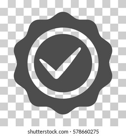 Valid Seal icon. Vector illustration style is flat iconic symbol, gray color, transparent background. Designed for web and software interfaces.