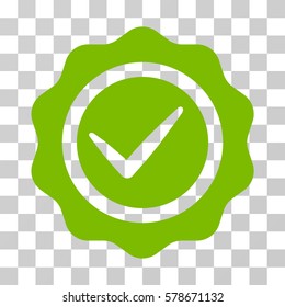 Valid Seal icon. Vector illustration style is flat iconic symbol, eco green color, transparent background. Designed for web and software interfaces.