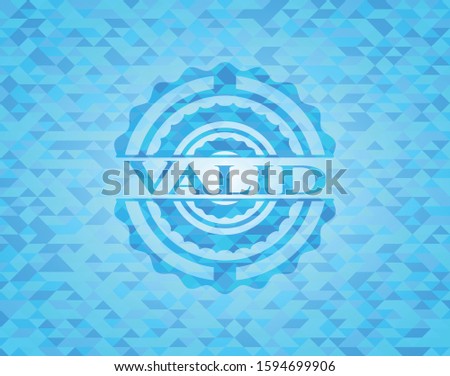 Valid sky blue mosaic emblem