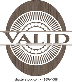 Valid vintage wooden emblem