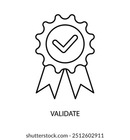 validate concept line icon. Simple element illustration. validate concept outline symbol design.