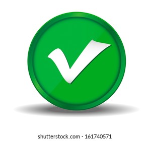 Validate icon Green Button,EPS10.