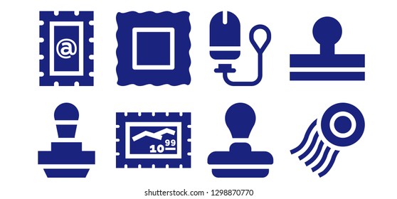  validate icon set. 8 filled validate icons. Simple modern icons about  - Stamp, Tampon