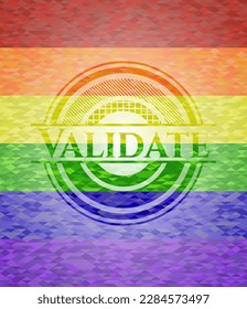 Validieren Sie das Logo für Farbtöne. Vektorgrafik. Mosaik. 