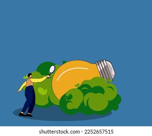 Validate startup idea that have potential to implement , analyze best idea concept, businessman validate light bulb idea.