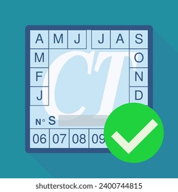 Validated French technical inspection (flat design)
