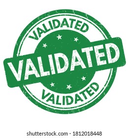 Validated sign or stamp on white background, vector illustration