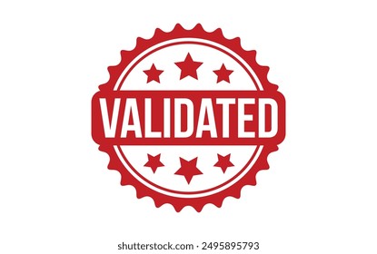 Validated Stamp. Red Validated Rubber grunge Stamp