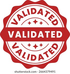 Selo vermelho validado da verificação de aprovação