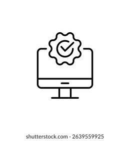 Validated System Displaying A Checkmark Inside Of A Gear Shape