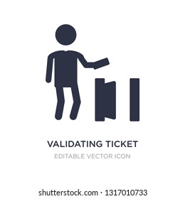 validating ticket icon on white background. Simple element illustration from People concept. validating ticket icon symbol design.