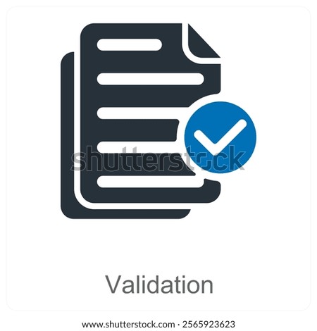 Validation and approval icon concept