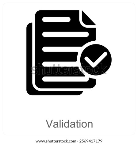 Validation and approval icon concept