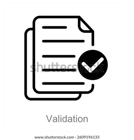 Validation and approval icon concept