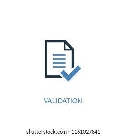 validation concept 2 colored icon. Simple blue element illustration. validation concept symbol design from analytics set. Can be used for web and mobile UI/UX