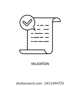 validation concept line icon. Simple element illustration. validation concept outline symbol design.