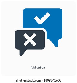 Validation and confirmation icon concept