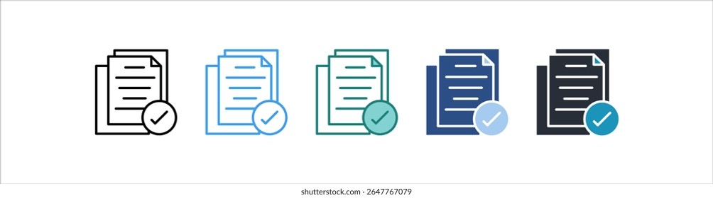 Validation Icon In Different Style Vector