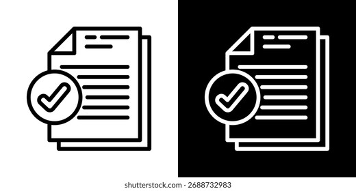 Validation Icon Of Line Black And White Style Vector Illustration