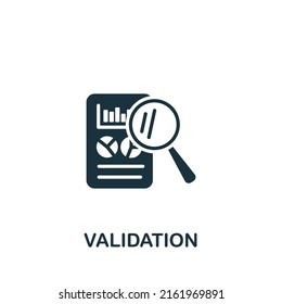 Validation icon. Monochrome simple Web Development icon for templates, web design and infographics