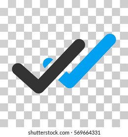 Validation Icon. Vector Illustration Style Is Flat Iconic Bicolor Symbol, Blue And Gray Colors, Transparent Background. Designed For Web And Software Interfaces.