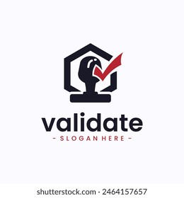 Validation icon vector. Stamp handle logo design template.