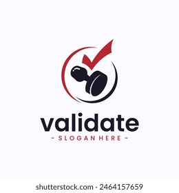 Validation icon vector. Stamp handle logo design template.