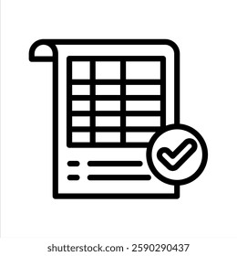Validation Line Vector Illustration On White Background.