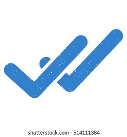 Validation rubber seal stamp watermark. Icon vector symbol with grunge design and corrosion texture. Scratched cobalt ink sticker on a white background.