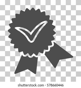Validation Seal icon. Vector illustration style is flat iconic symbol, gray color, transparent background. Designed for web and software interfaces.