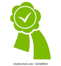 Validation Seal vector icon. Style is flat symbol, eco green color, rounded angles, white background.
