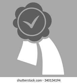Validation Seal vector icon. Style is bicolor flat symbol, dark gray and white colors, rounded angles, silver background.