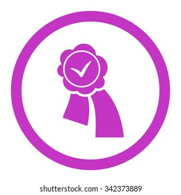 Validation Seal vector icon. Style is flat rounded symbol, violet color, rounded angles, white background.