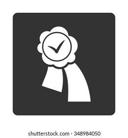 Validation Seal vector icon. Style is flat rounded square button, white and gray colors, white background.