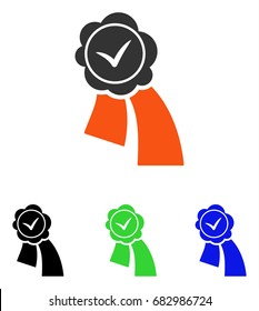 Validation Seal vector pictograph. Illustration style is a flat iconic colored symbol with different color versions.
