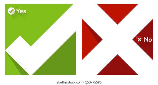 Validation sign flat icon with long shadow