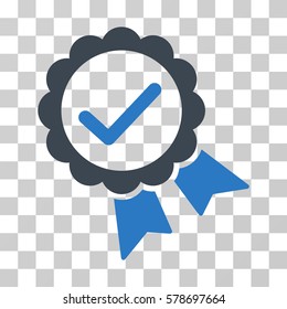 Validity Seal icon. Vector illustration style is flat iconic bicolor symbol, smooth blue colors, transparent background. Designed for web and software interfaces.