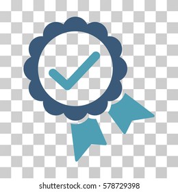 Validity Seal icon. Vector illustration style is flat iconic bicolor symbol, cyan and blue colors, transparent background. Designed for web and software interfaces.