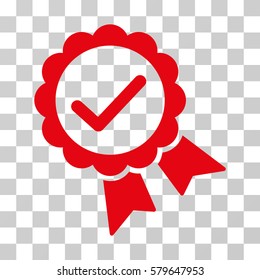 Validity Seal icon. Vector illustration style is flat iconic symbol, red color, transparent background. Designed for web and software interfaces.