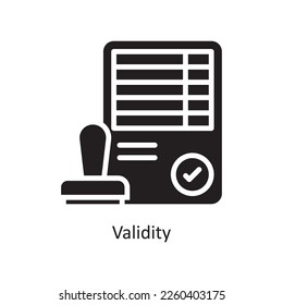 Validity Vector Solid Icon Design illustration. Assessment Symbol on White background EPS 10 File