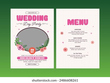 Valina Wedding Invitation Template, Vector invite design for wedding and vip cover template