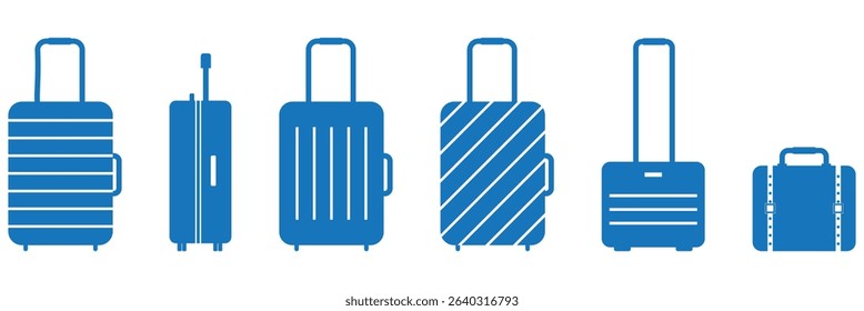 Valise, Baggage icons set. Luggage, travel bag, suitcase symbols. Vector icons