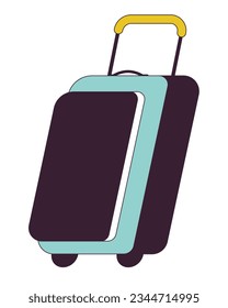 Validar el objeto vector aislado de color de línea plana. Aeropuerto maleta. Reclamación de equipaje. Equipaje de plástico. Imagen editable de imágenes prediseñadas sobre fondo blanco. Dibujo gráfico de esquema simple para diseño web
