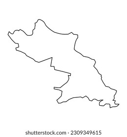 Valka district map, administrative division of Latvia. Vector illustration.