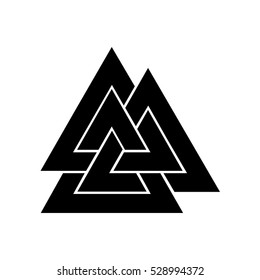 Valknut Interwoven Triangles Vector Illustration Flat Stock Vector ...